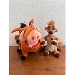Vintage Disney Lion King Timon and Pumbaa Plush Set 1994 Mattel Disney Store